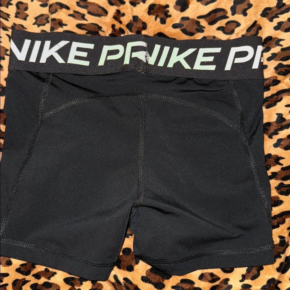 Nike Black Compression Shorts with White Logo - Picture 2 of 2